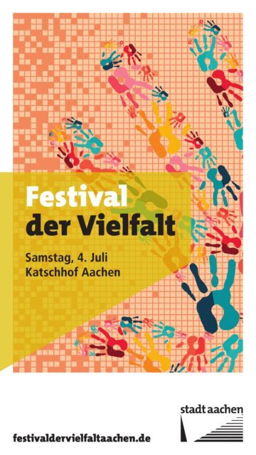 Plakat zum "Festival der Vielfalt" am 4. Juli 2026 auf dem Katschhof in Aachen